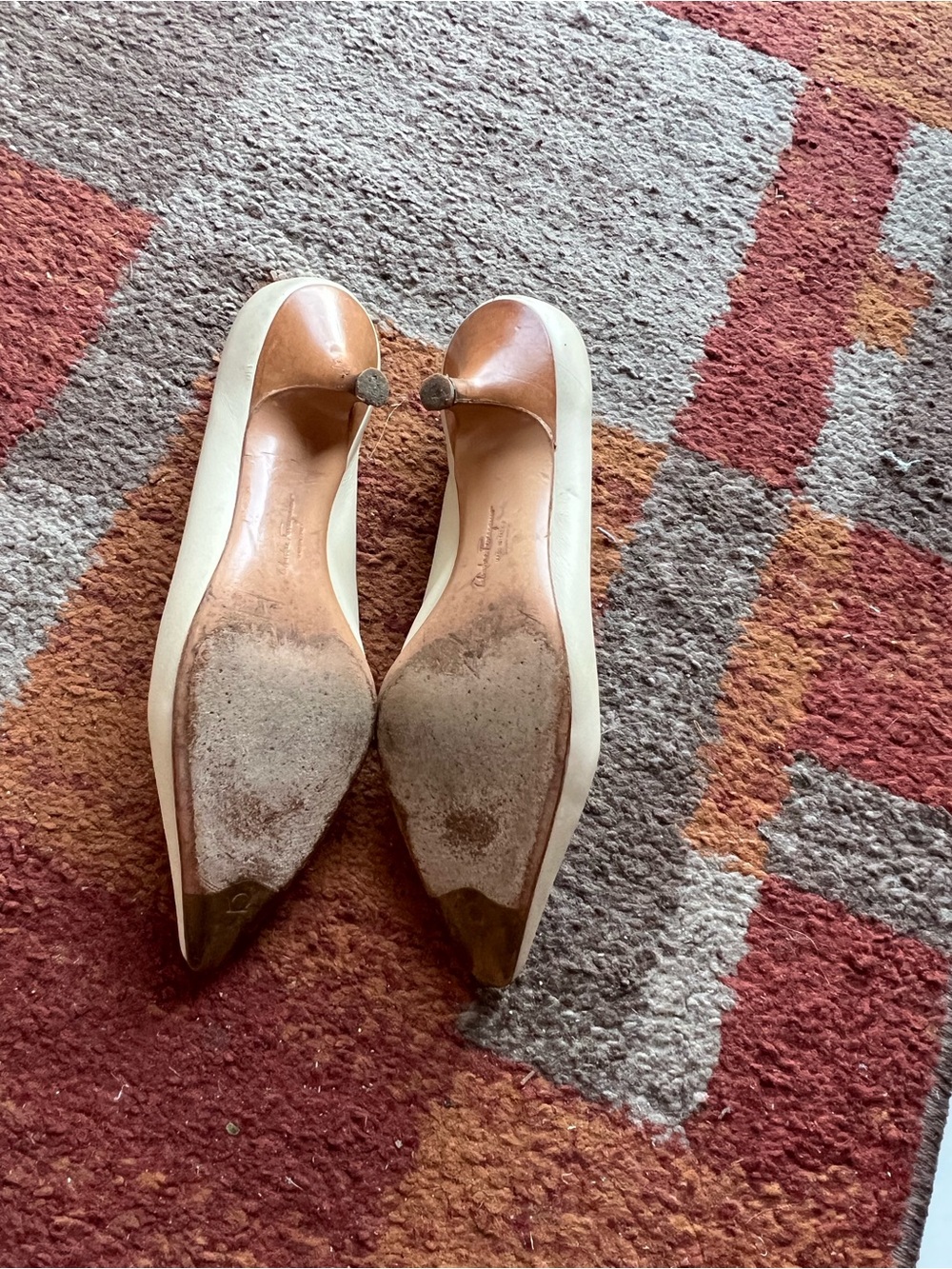 Salvatore Ferragamo Brown Pointed Toe Leather Loafers with Gold Accent - Picture 5 of 13